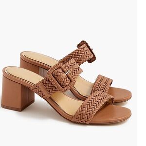 J.Crew Factory Braided Buckle Strap Mules in Cedar